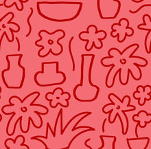 Load image into Gallery viewer, Pink and Red Flora Fabric