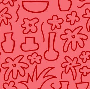 Pink and Red Flora Fabric