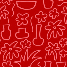 Load image into Gallery viewer, Red and Pink Flora Fabric