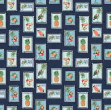 Load image into Gallery viewer, Holiday Stamps (Navy) Cotton Linen