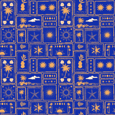 Radiant Boxes (Royal) Fabric