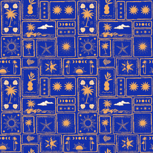 Radiant Boxes (Royal) Fabric