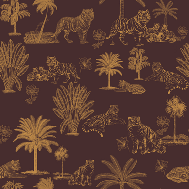 Tiger Town (Brown) Fabric