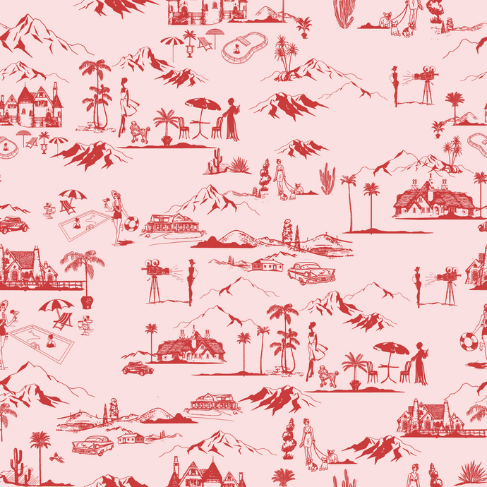 Hollywood Hills (Pink) Fabric