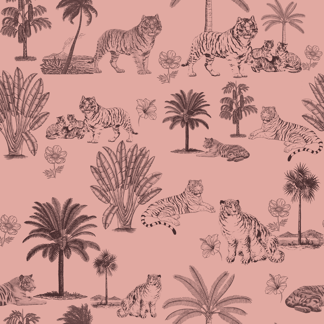 Tiger Town (Pink) Fabric