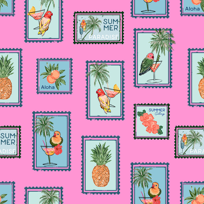 Holiday Stamps (Barbie) Fabric