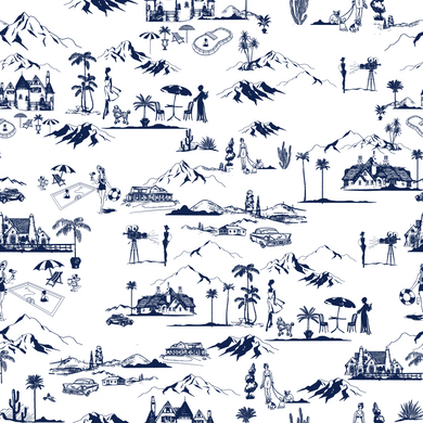 Hollywood Hills (White) Fabric
