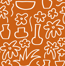 Load image into Gallery viewer, Burnt Orange Flora Fabric
