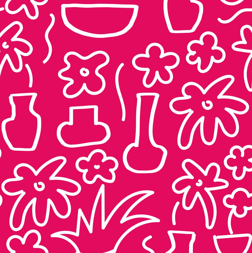 Raspberry Flora Fabric